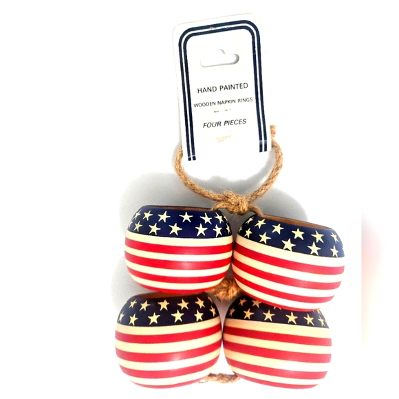 Hand-Painted Patriotic Napkin Rings - Picture 4 of 4